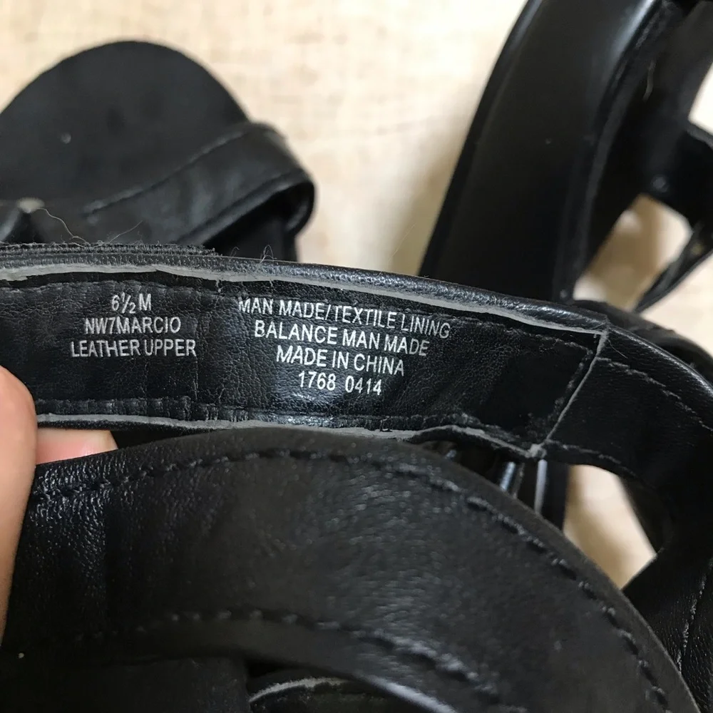 Nine West Marcio Wedges Leather Sandals Size 6.5